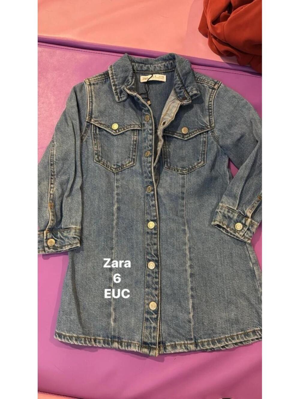 Zara girls Jean denim button up dress